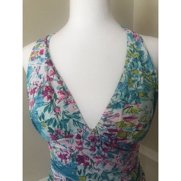 Lilly Pulitzer Size 2 Bliss Halter Tankini Tank Top Postcards From Positano - Picture 2 of 6